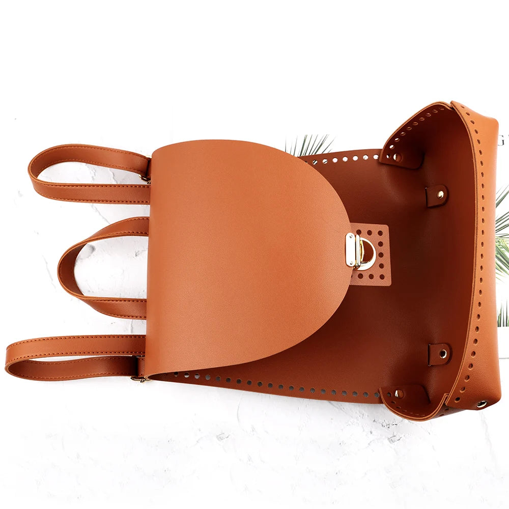 Kit Zaino / Borsa con Base in Ecopelle e Uncinetto – Fai-da-Te Borsa Unica