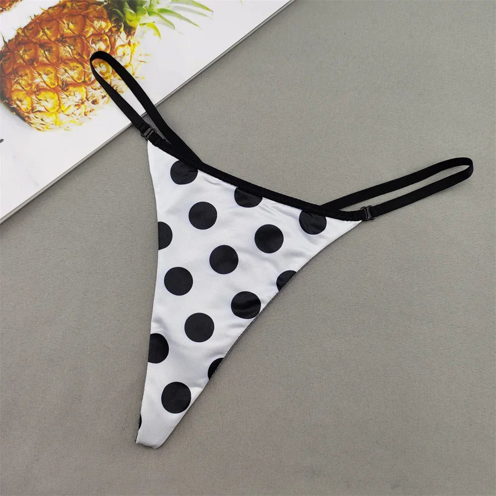 Perizoma sexy a due strati in cotone con schiena a T, da donna, a vita bassa, con stampa zebra/serpente/leopardo, senza cuciture