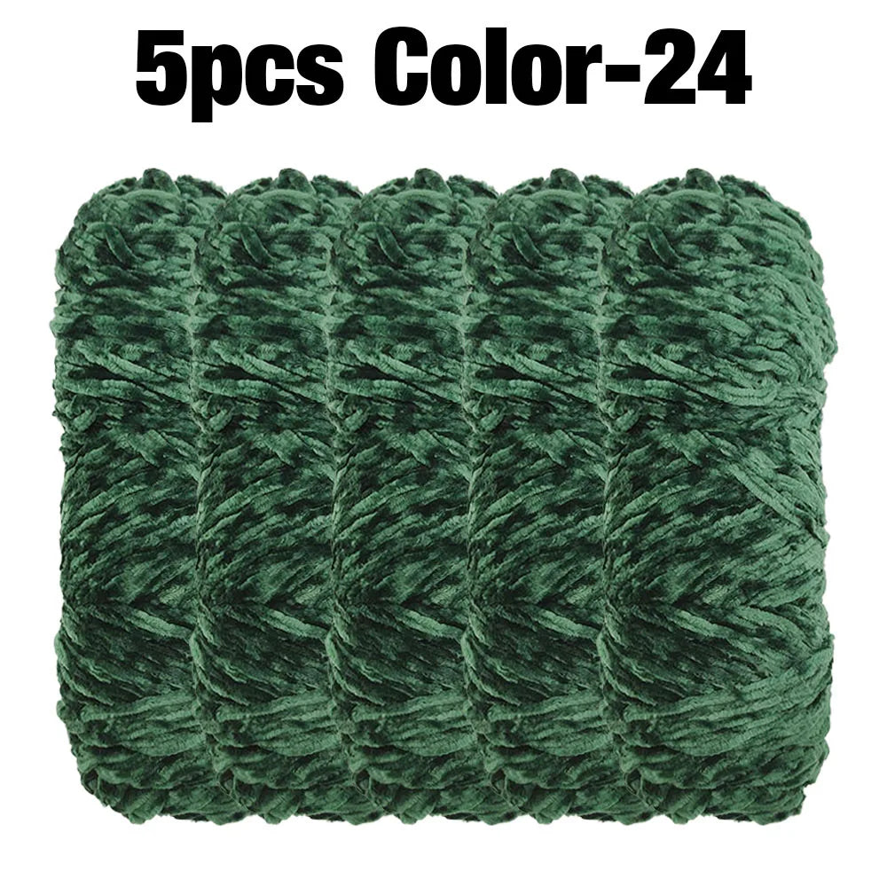 Set 5 rotoli filato ciniglia velluto 100 g – filo morbido e caldo per coperta, maglione, cuscini, DIY