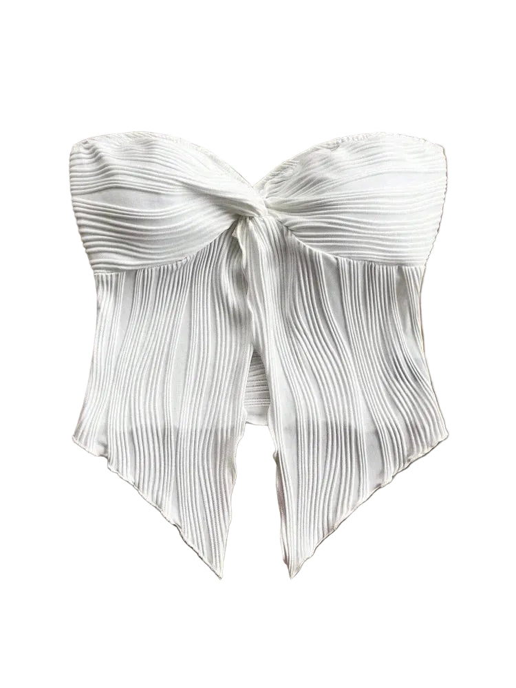 Twist Knot Front Crop Top for Women Summer Sexy Off the Shoulder Tube Tank Top Streetwewar Y2K Clothes