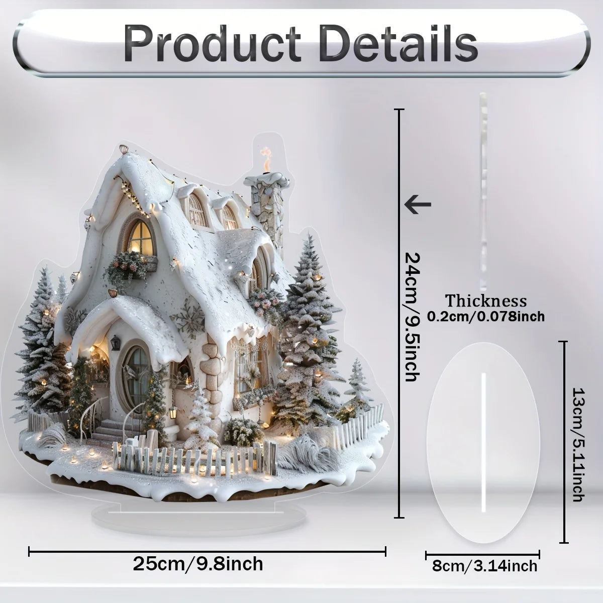 Decorazione natalizia 2D renna e slitta acrilica ‒ figura Santa Claus sleigh per albero, parete o party di Natale 2025