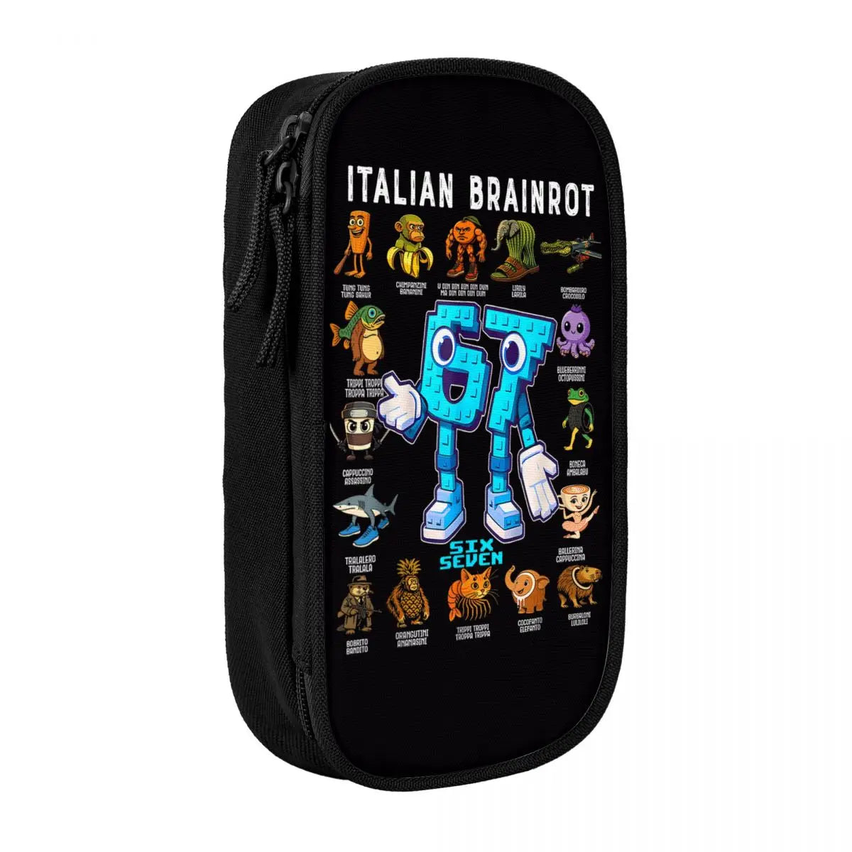 Meme 6 7 Six Seven Italian Steal A Brainrot 67 Pencil Case Canvas Pencil Box Child Vintage College School Pencil Cases Supplies