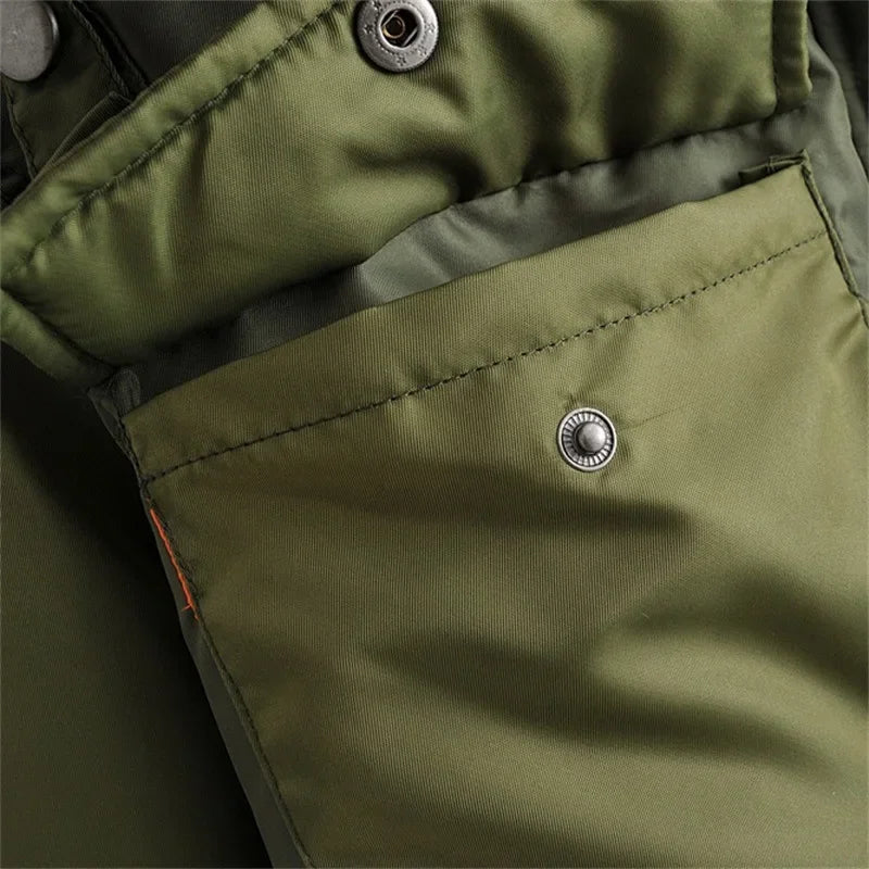 Giacca pilot bomber da donna imbottita – stile militare verde army, antivento e leggera per primavera/autunno