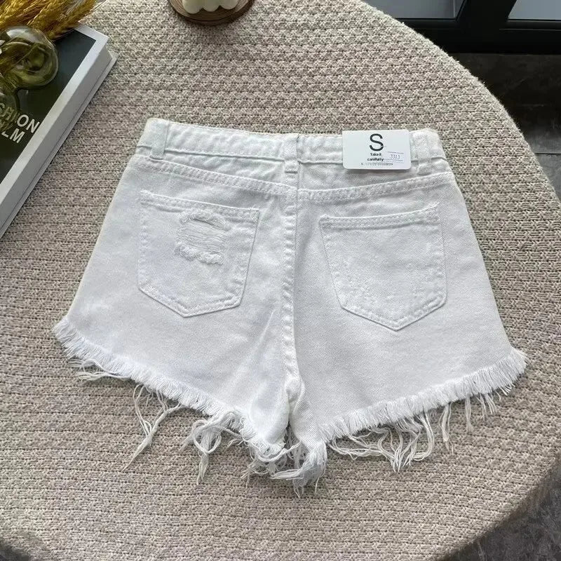Shorts in denim donna vita alta – modello gamba larga snellente, perfetti per l’estate