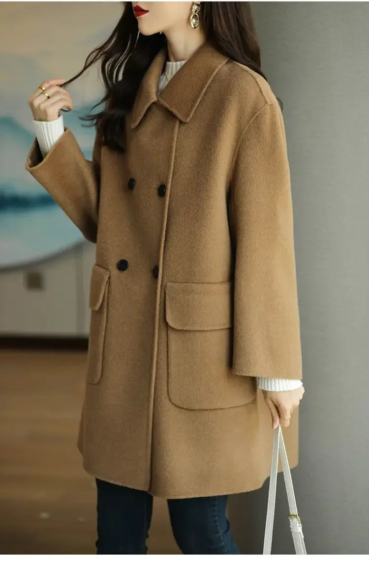 Cappotto in lana spesso donna 2025 ‒ giacca lunga oversize, outerwear loose autunno/inverno