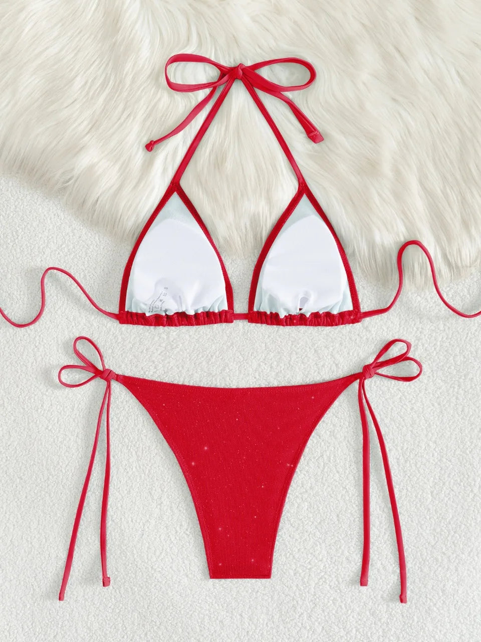 Bikini Nero con Paillettes – Costume Sexy Push Up Brillante