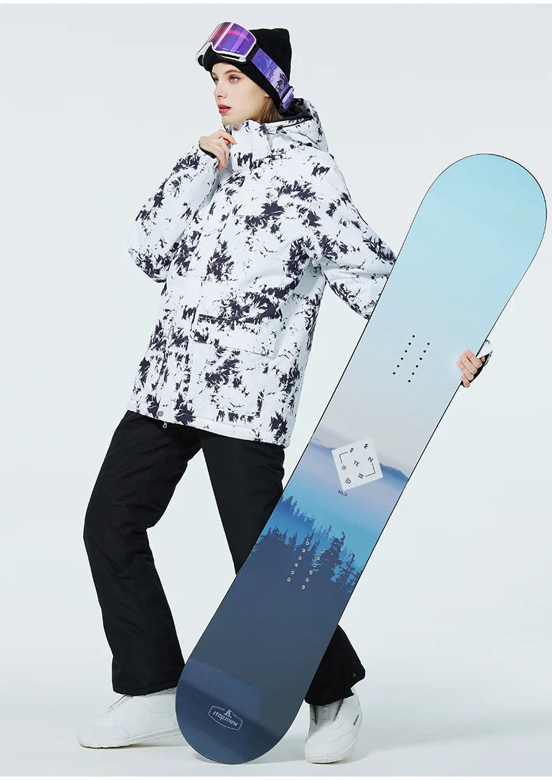 Tuta da sci donna impermeabile e antivento 2-pezzi – giacca + pantaloni snowboard invernale 2025, windproof & waterproof