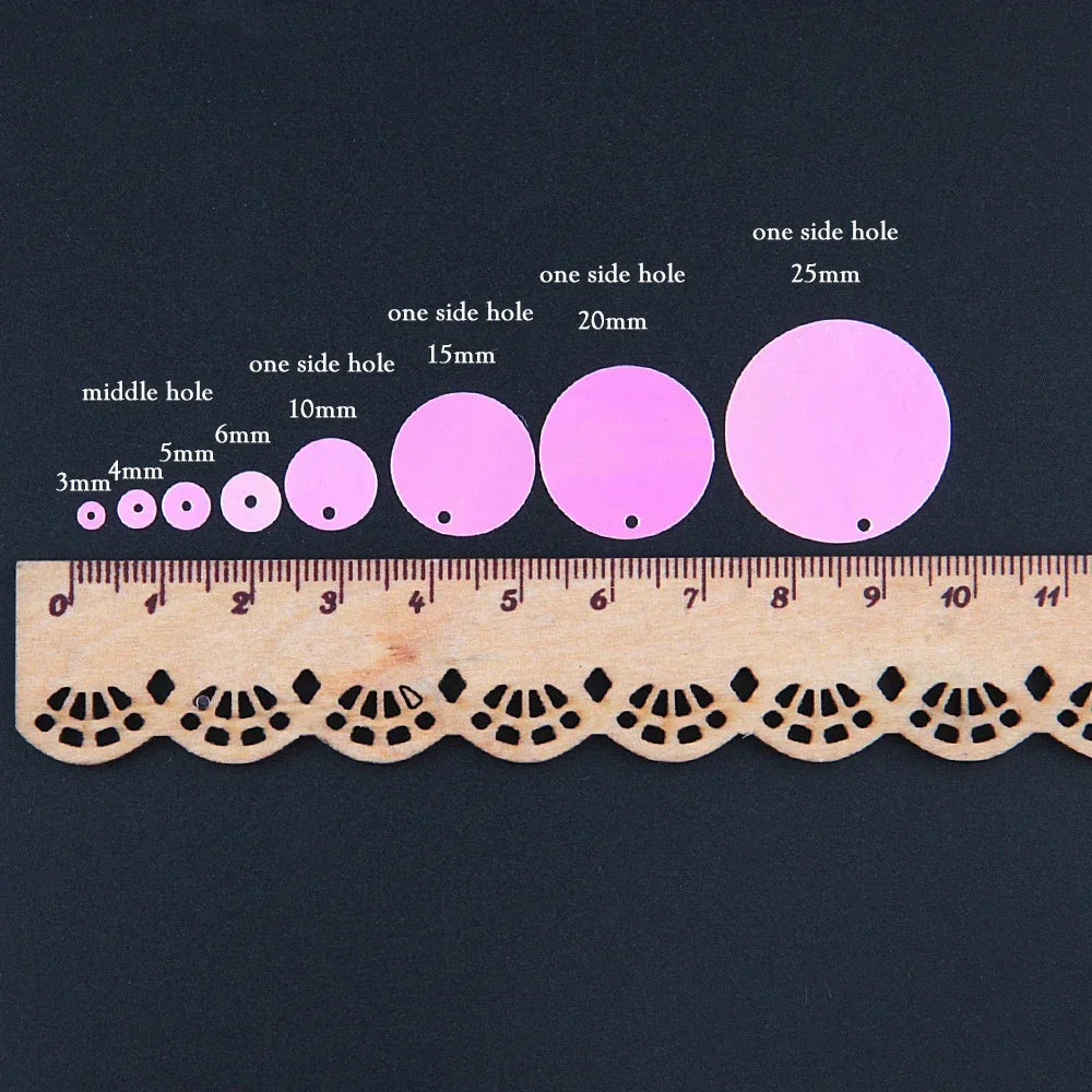 Paillettes Flat Rotonde 10–25 mm con Foro – 10 g , Costumi, Scialli, Danza, Scrapbooking e Decorazioni