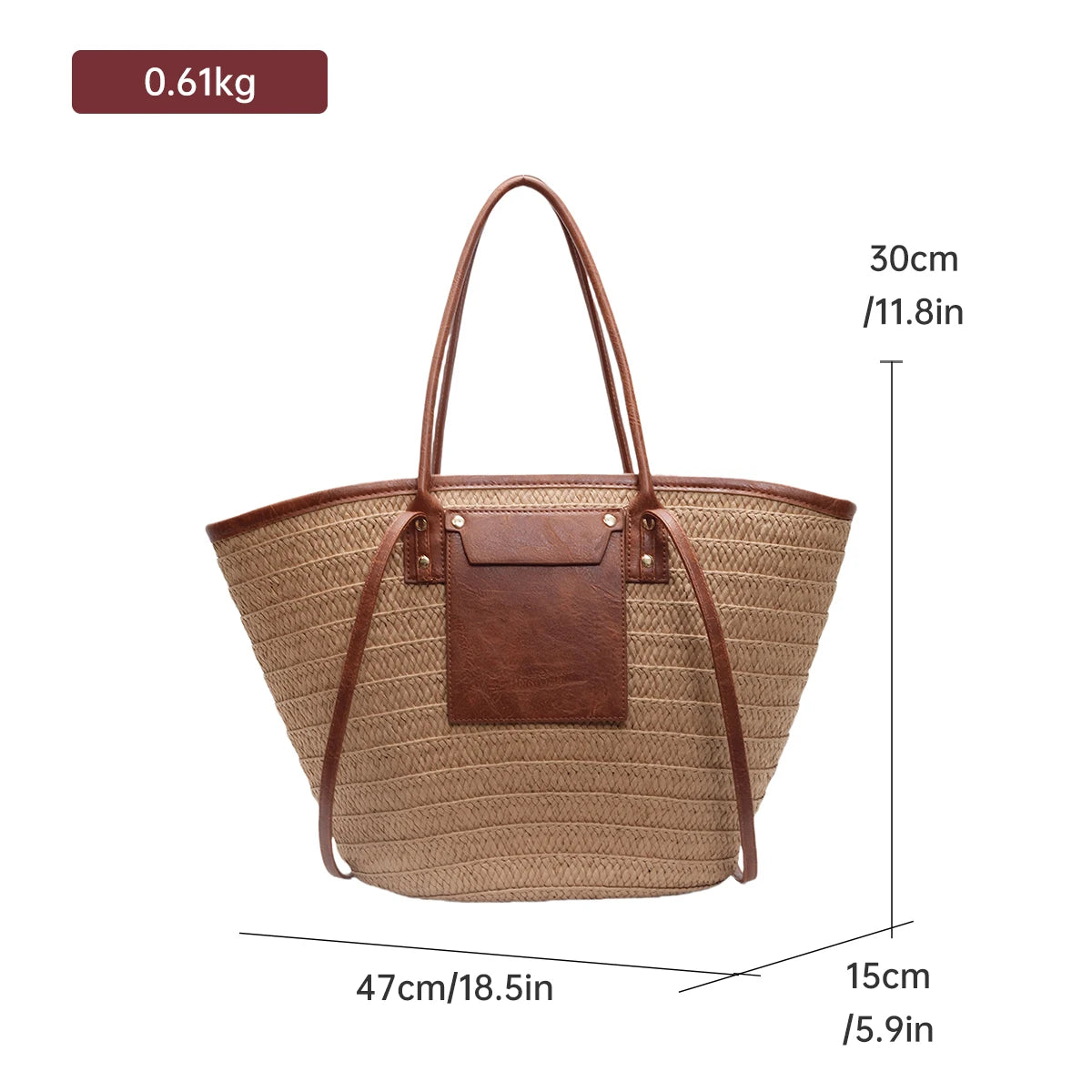 Borsa Donna in Paglia Intrecciata – Tote Estiva con Zip