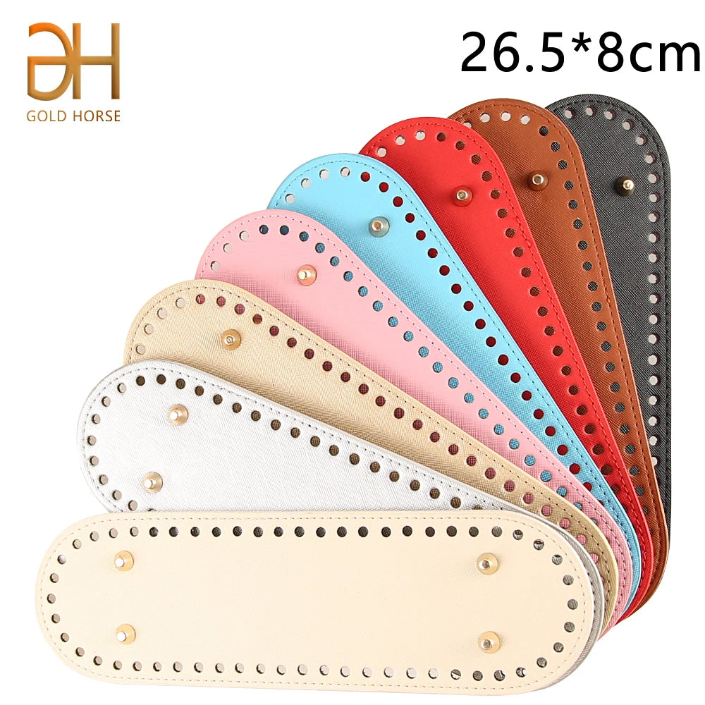 Fondi in PU Leather per Borsa DIY – 5 Taglie, Base Porta Borsa da Cucire per Borse all’Uncinetto, Parti Accessori Fai-da-Te