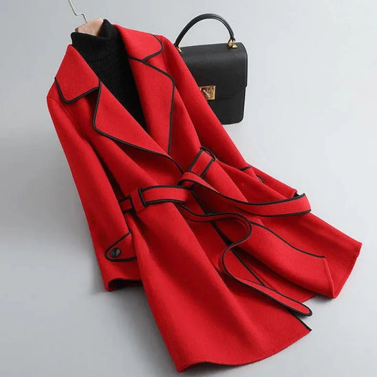 Cappotto donna doppio lato in lana – Korean style mid-length double-sided wool coat inverno 2025