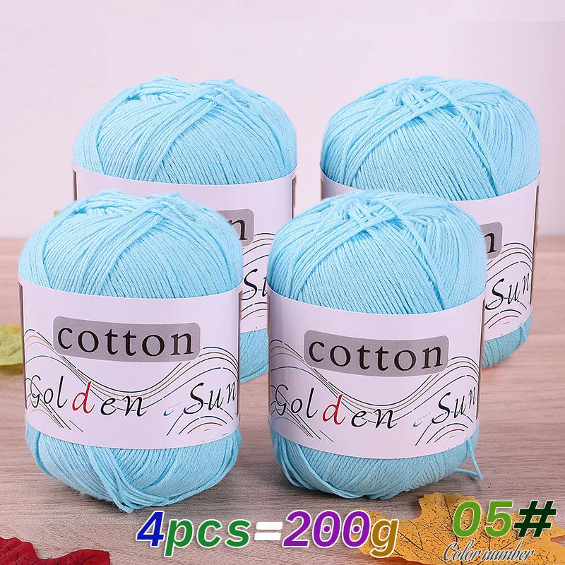 Filato in cotone 100% 200 g – filo medio-fino per uncinetto / knitting: maglioni, cappelli, copertine fai-da-te