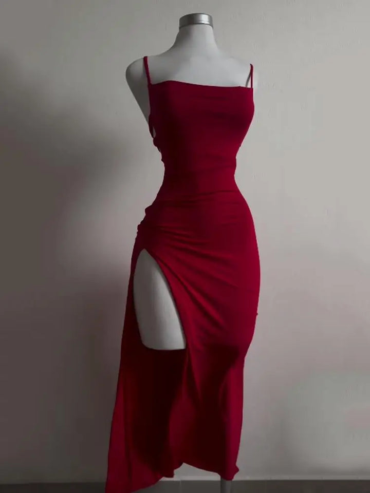 Abito halter a maniche lunghe donna – vestito corto “bag-hip”, sensuale
