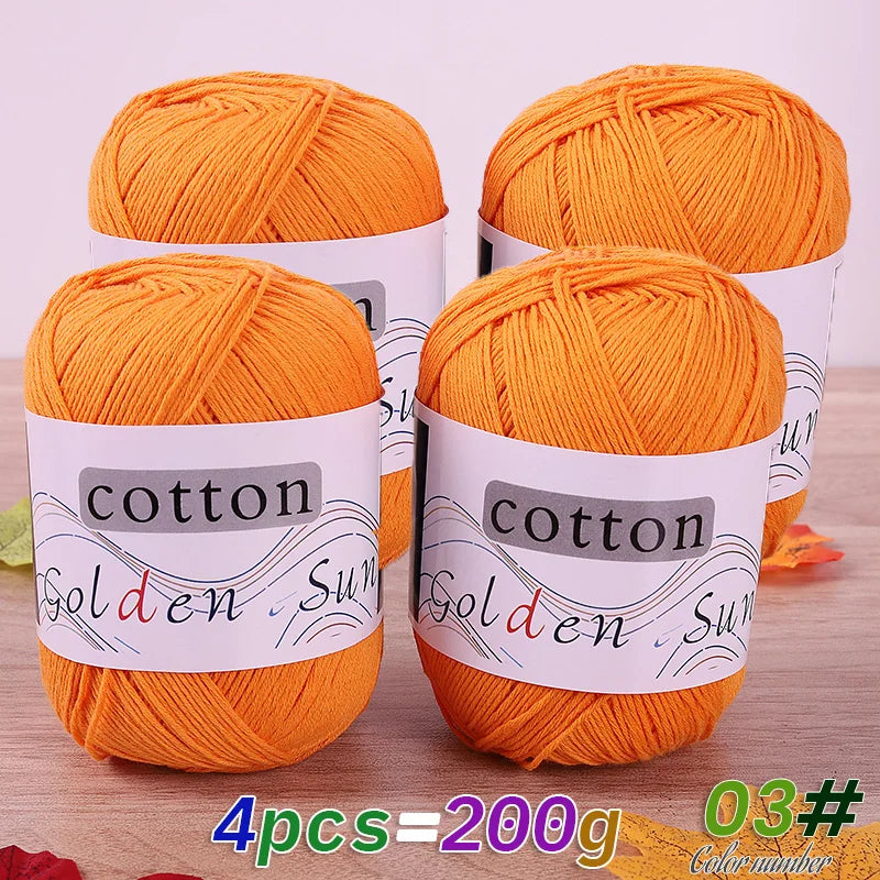 Filato in cotone 100% 200 g – filo medio-fino per uncinetto / knitting: maglioni, cappelli, copertine fai-da-te