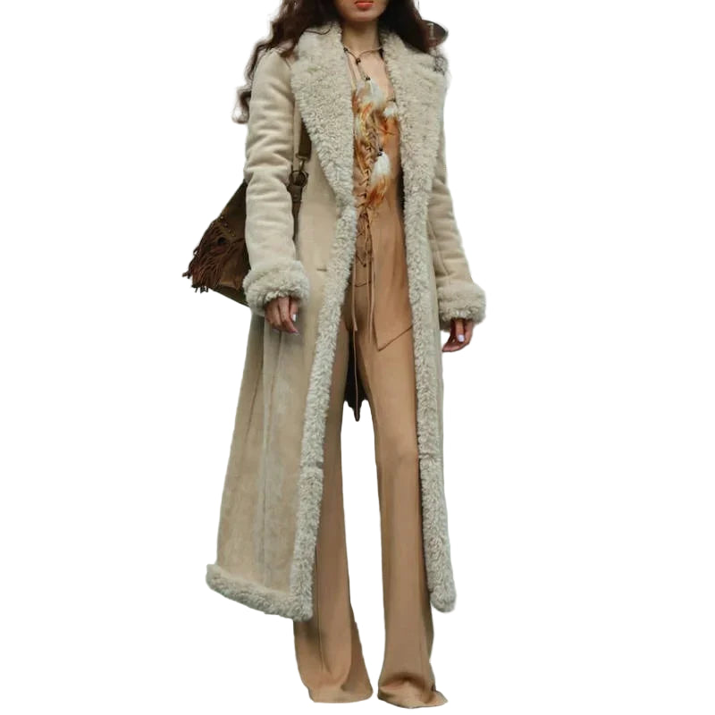 Cappotto invernale donna 2025 – lungo in misto lana e cotone, giacca imbottita spessa anti-freddo