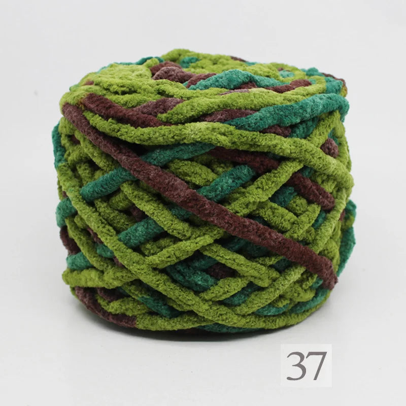 Set 4 pezzi filato chenille cotone 400 g – morbido “ice strip” per coperte, sciarpe e lavori fai-da-te