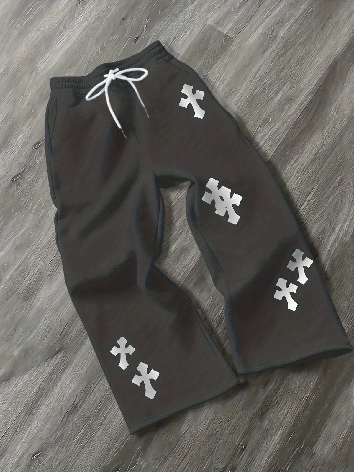 Pantaloni Baggy Uomo con Stampa Grafica e Coulisse - immagine 6