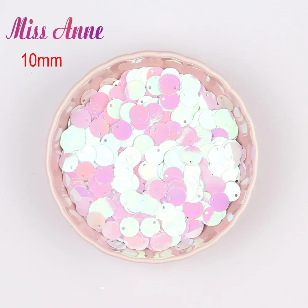 Paillettes Flat Rotonde 10–25 mm con Foro – 10 g , Costumi, Scialli, Danza, Scrapbooking e Decorazioni