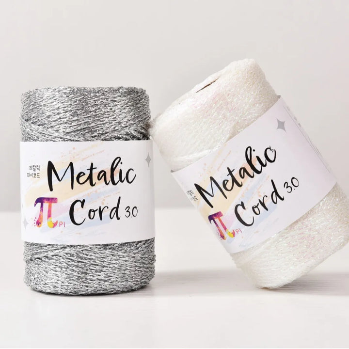 Cordoncino Rigido in Core-Spun da 3 mm con Fili Metallici Argentati – Filo Decorativo di Alta Qualità per Packaging Regalo, Uncinetto e Progetti Fai-da-Te