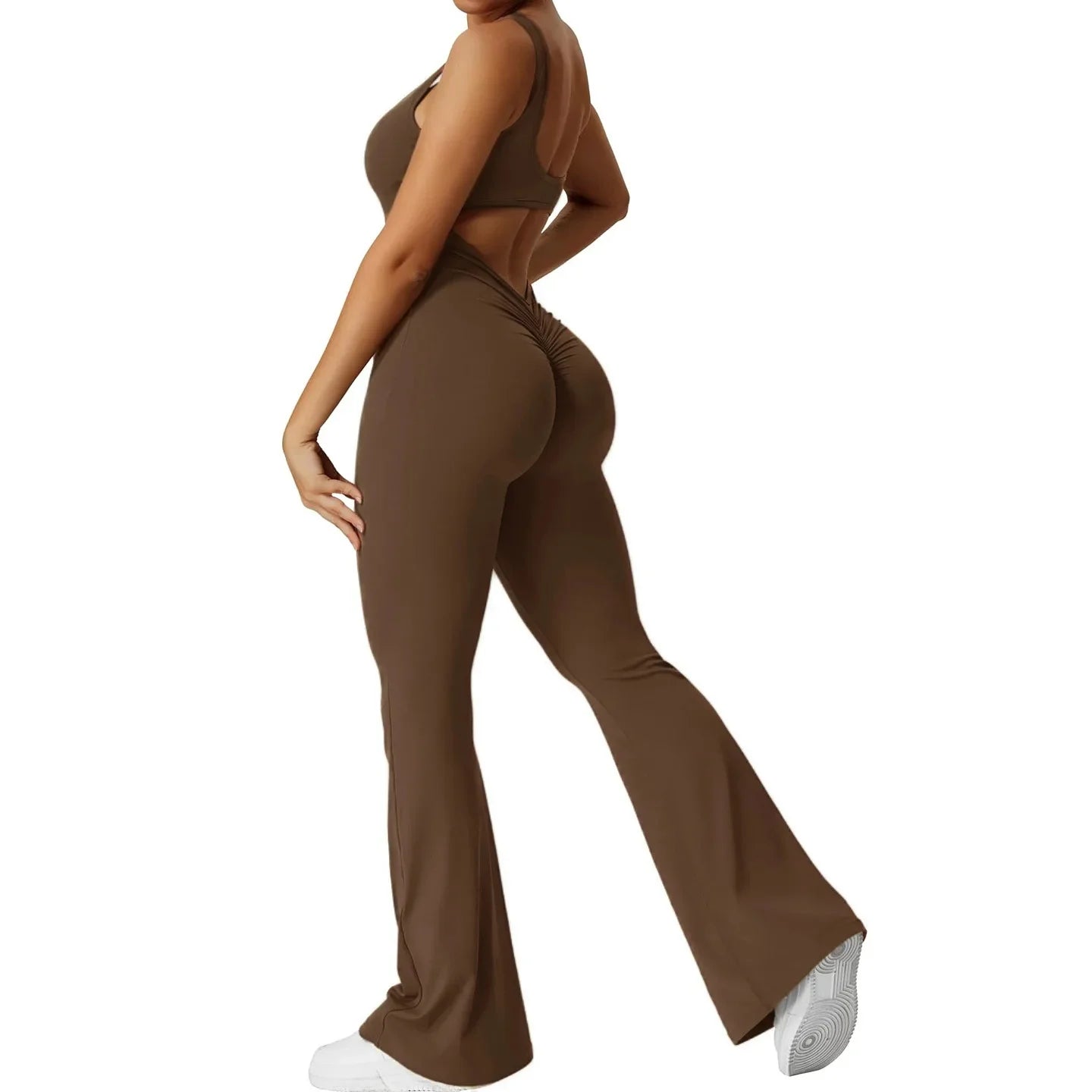Tuta yoga intera seamless donna – Body atletico con schiena a U, modellante, da allenamento ad alto impatto