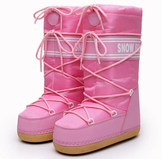 Stivali da neve donna 2026 con plateau e lacci – snow boots imbottiti invernali medio-polpaccio, calzatura fashion per neve e città