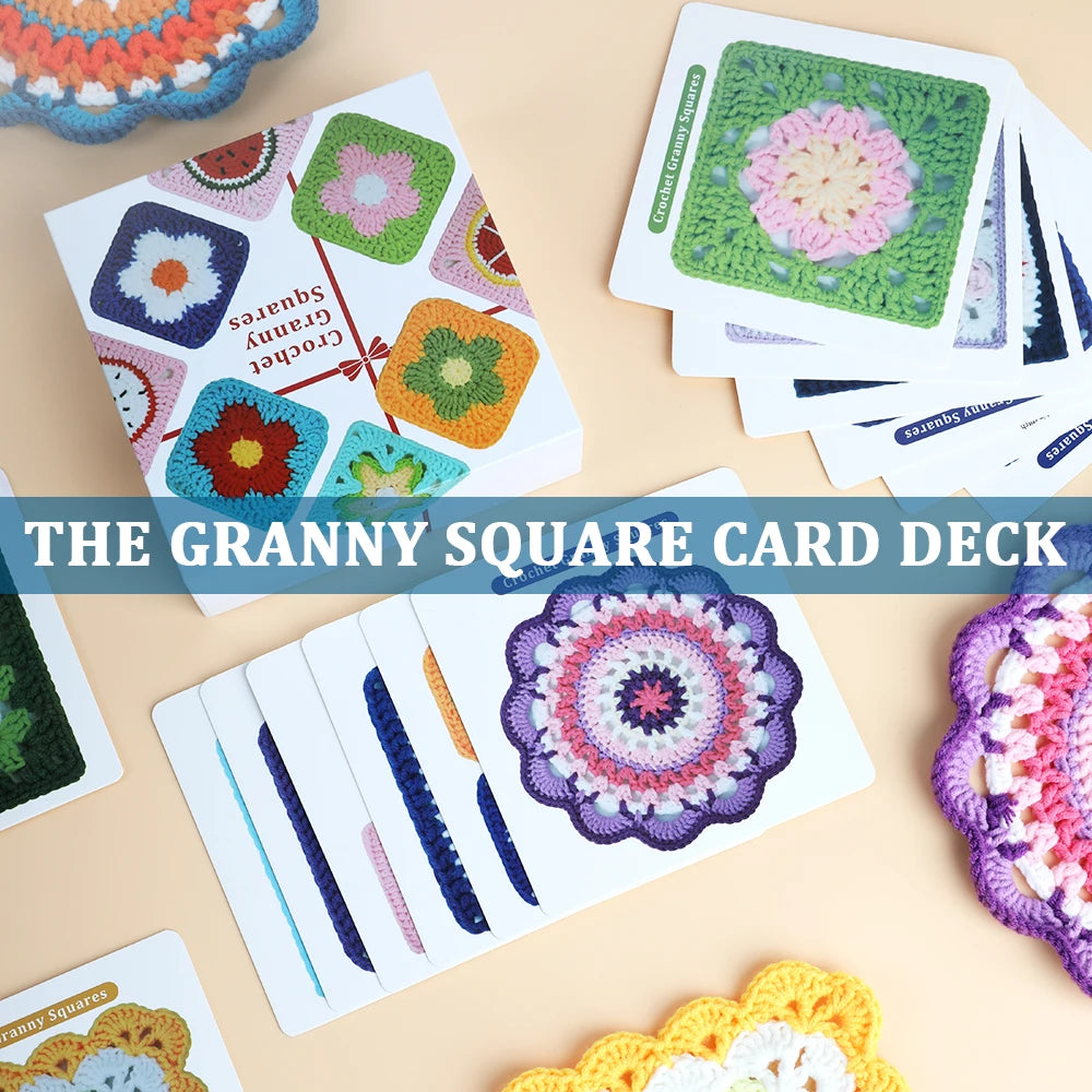 Set 20 carte modelli knitting / crochet – Kit modelli granny square fai-da-te per principianti
