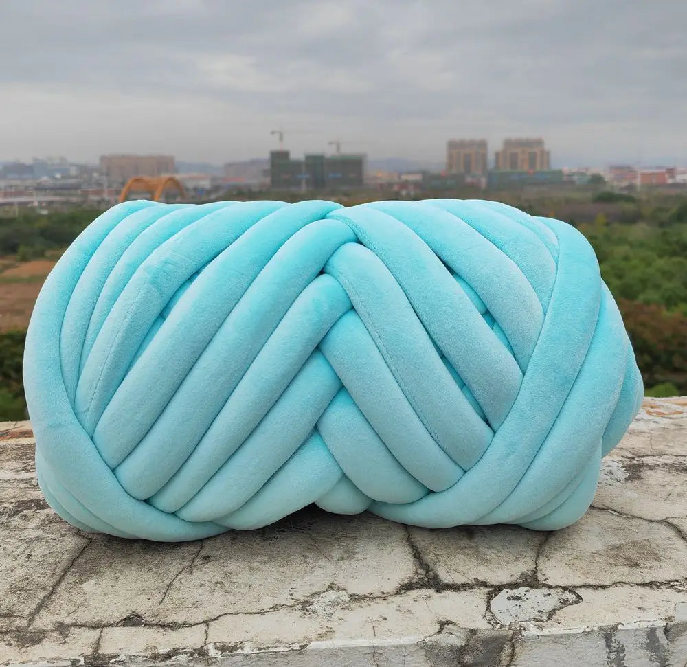 Gomitolo di filato Marshmallow Super Chunky in velluto da 1 kg, ideale per coperte giganti e lavori a maglia XXL