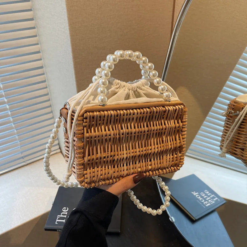 Borsa in Paglia con Perle Donna – Stile Boho Chic Estivo