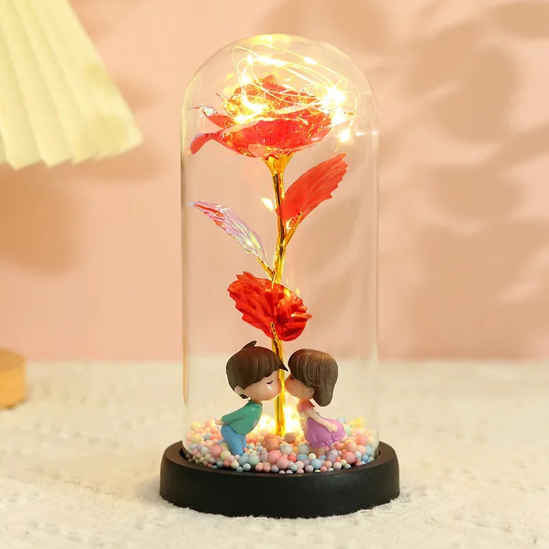 Rosa Eterna LED in Vetro – Regalo San Valentino per Fidanzata