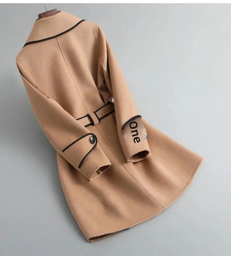 Cappotto donna doppio lato in lana – Korean style mid-length double-sided wool coat inverno 2025