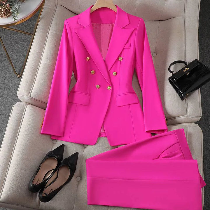 Completo blazer e pantaloni donna 2025 – Tailleur elegante a manica lunga, set 2 pezzi per ufficio, stile casual chic