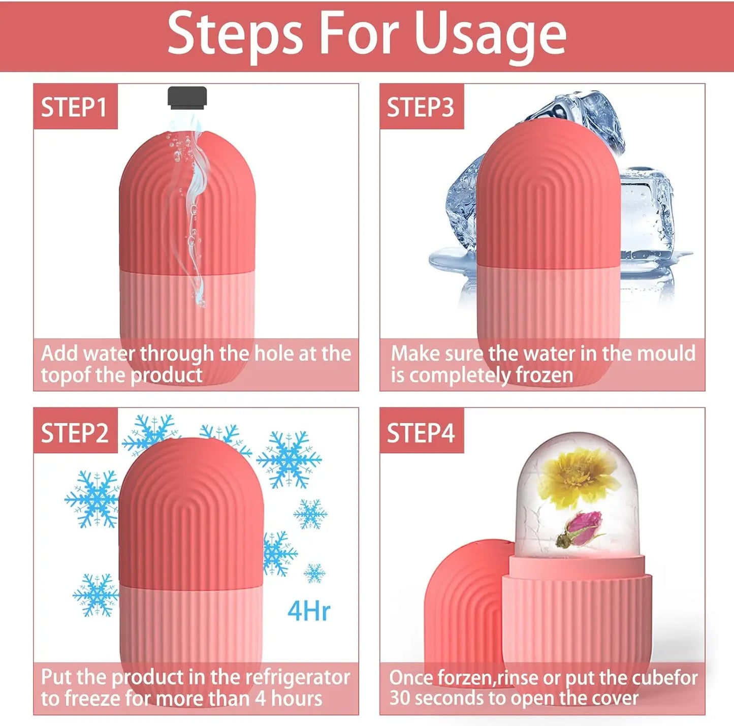 Stampi Ghiaccio in Silicone Bellezza – Ice Ball Massaggiatore Viso & Occhi