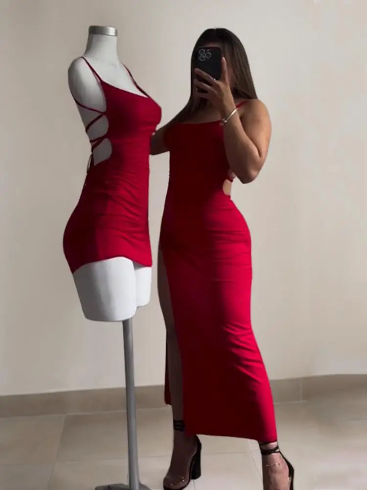 Abito halter a maniche lunghe donna – vestito corto “bag-hip”, sensuale