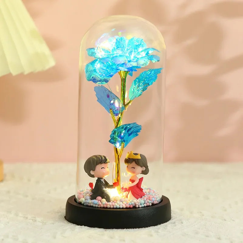 Rosa Eterna LED in Vetro – Regalo San Valentino per Fidanzata