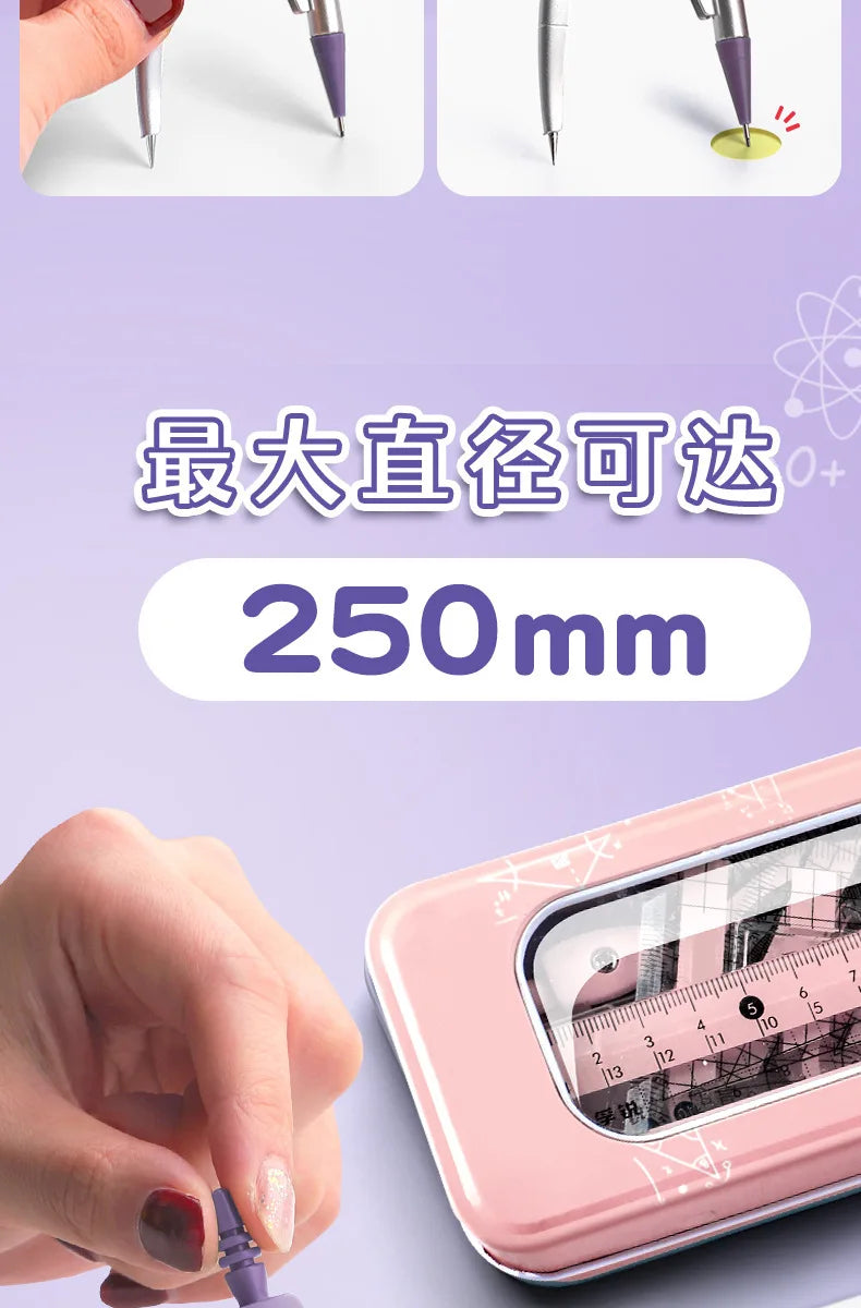 Ruler 8-piece Set Student-specific Compass Measuring Angle Ruler Triangle Ruler Ruler Full Set of Ruler Stationery Gift Package
