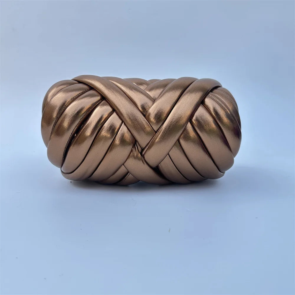 Filato mesh / ecopelle marshmallow per borse e uncinetto – opaco/lucido + pelle intrecciata artigianale