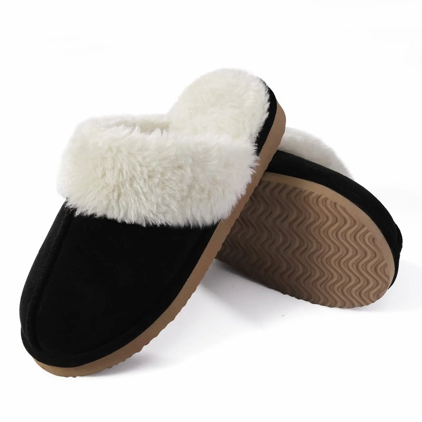 Ciabatte donna in pelliccia eco e suede – antiscivolo, indoor/outdoor, moda casa 2025