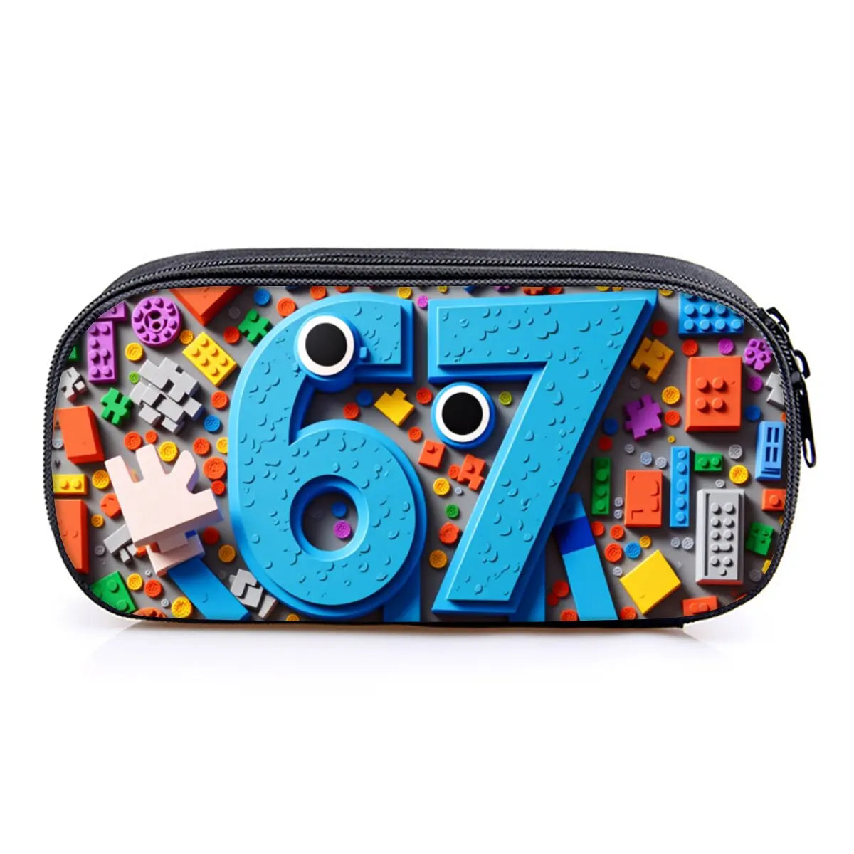 Hot Sales Colorful Number 67 Print Layered Pencil Case Quality 2D Flat Cartoon Pen Bag Best Gift for Boys/Girls School Supplies
