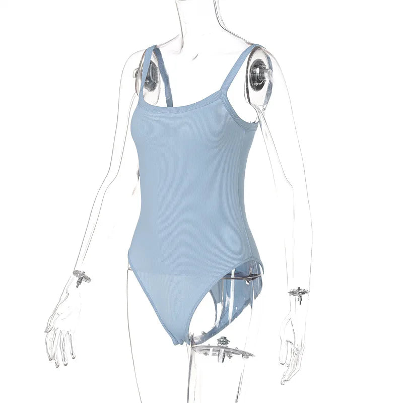 Bodysuit bianco body con senza spalline – aderente sexy da donna