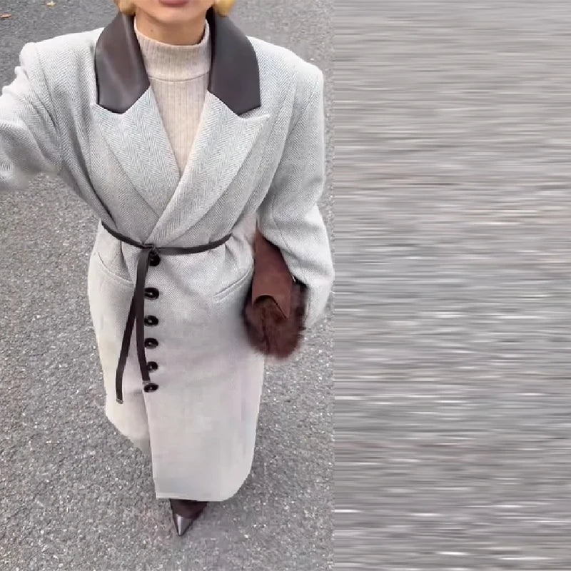 Cappotto Lungo Donna a Pois con Cintura - immagine 11