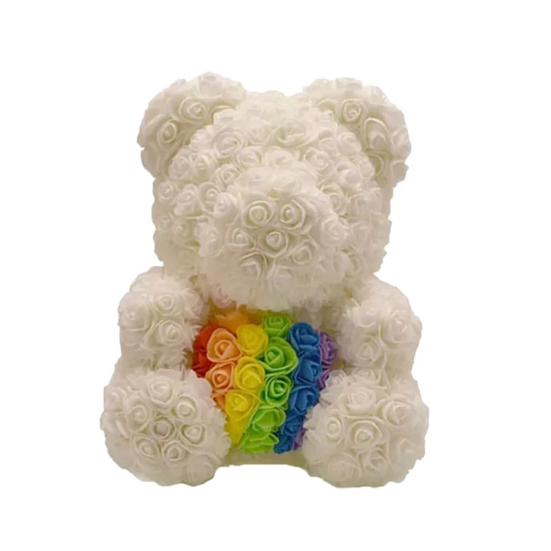 Orsetto di Rose Artificiali 40 cm Regalo Romantico per San Valentino e Anniversario