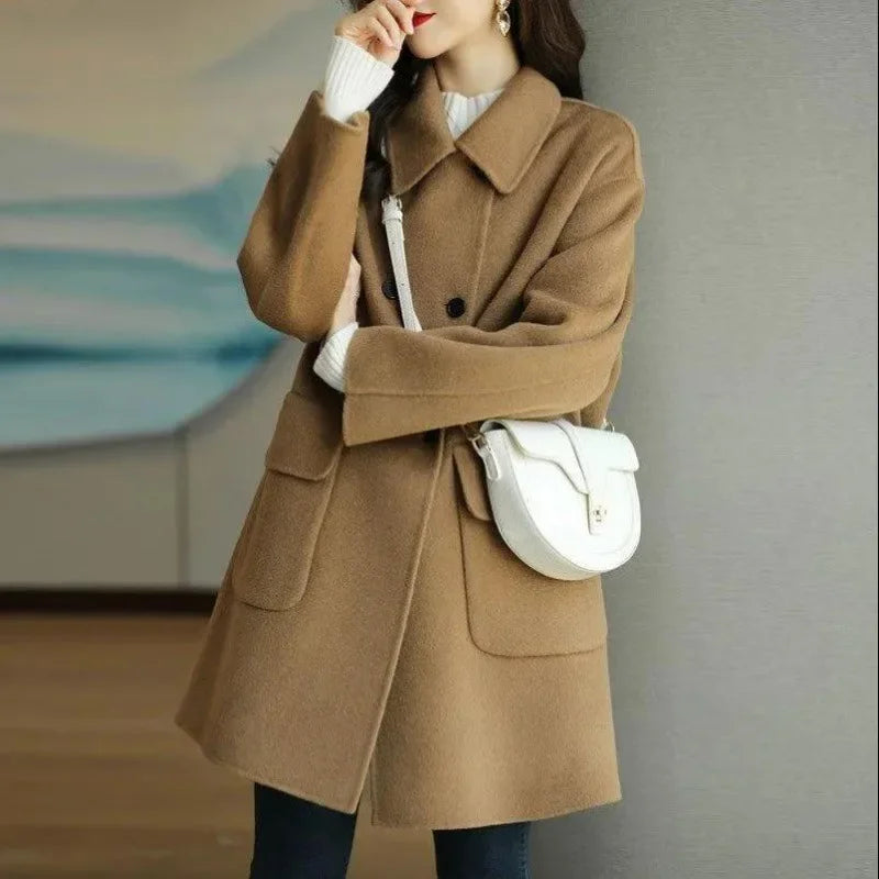 Cappotto in lana spesso donna 2025 ‒ giacca lunga oversize, outerwear loose autunno/inverno