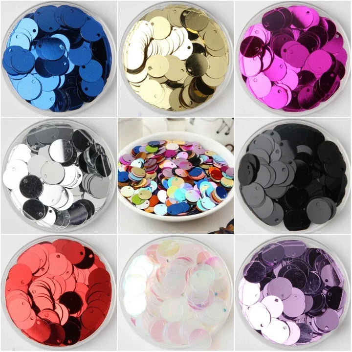 Paillettes Flat Rotonde 10–25 mm con Foro – 10 g , Costumi, Scialli, Danza, Scrapbooking e Decorazioni