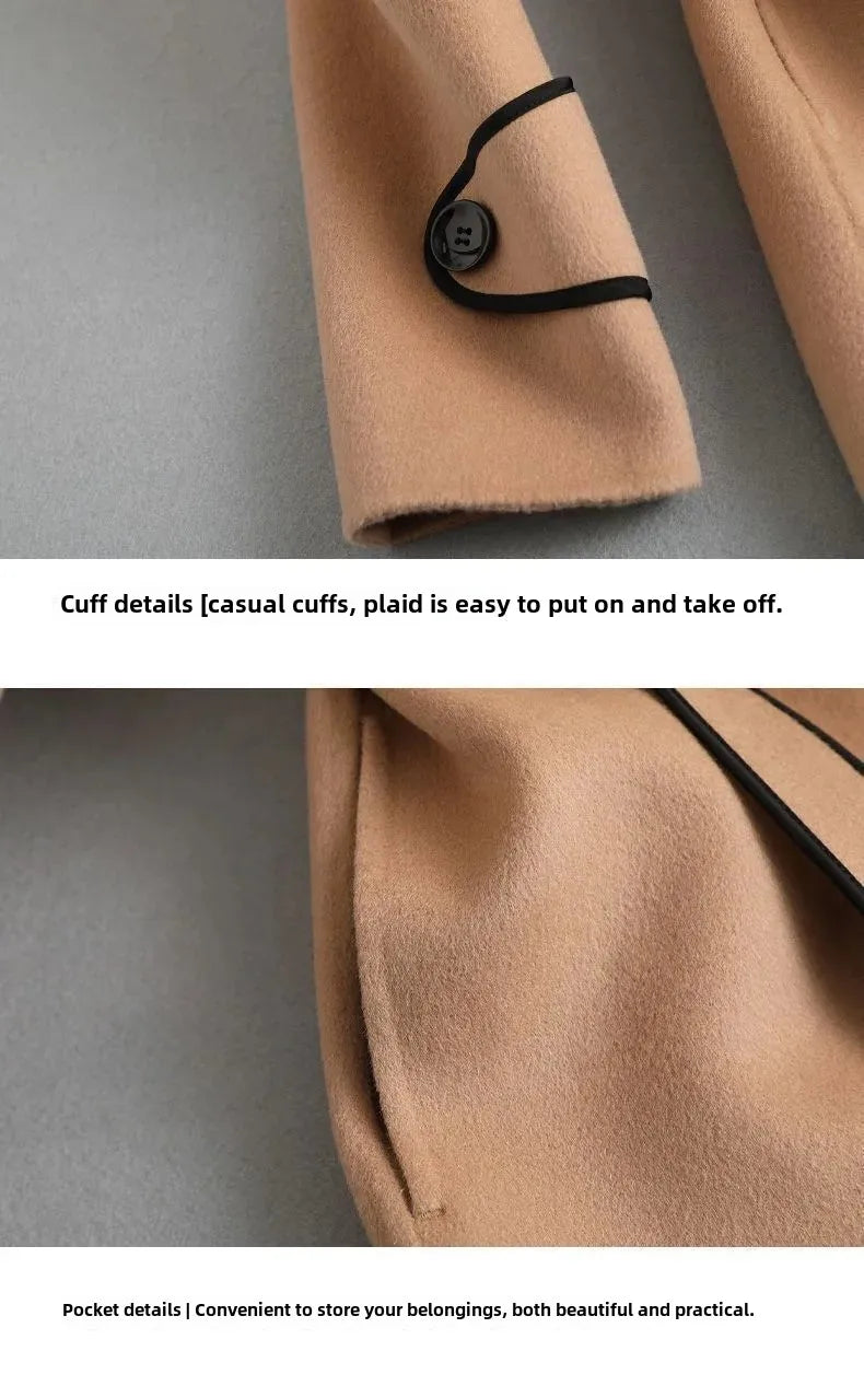 Cappotto donna doppio lato in lana – Korean style mid-length double-sided wool coat inverno 2025