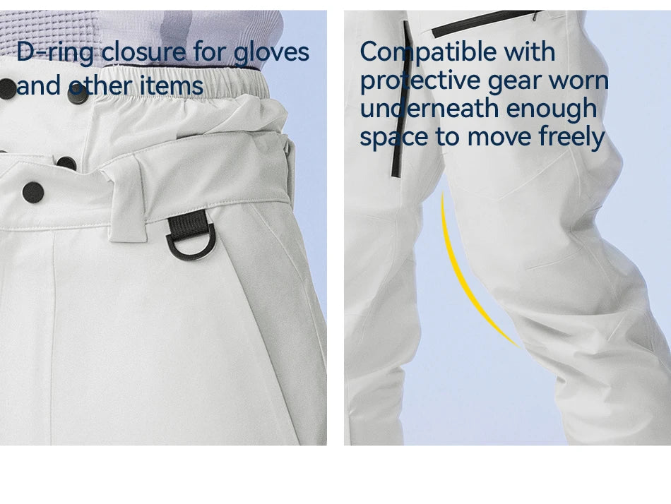 Pantaloni da sci unisex 3L impermeabili e antivento – snow-pants tecnico da snowboard e montagna