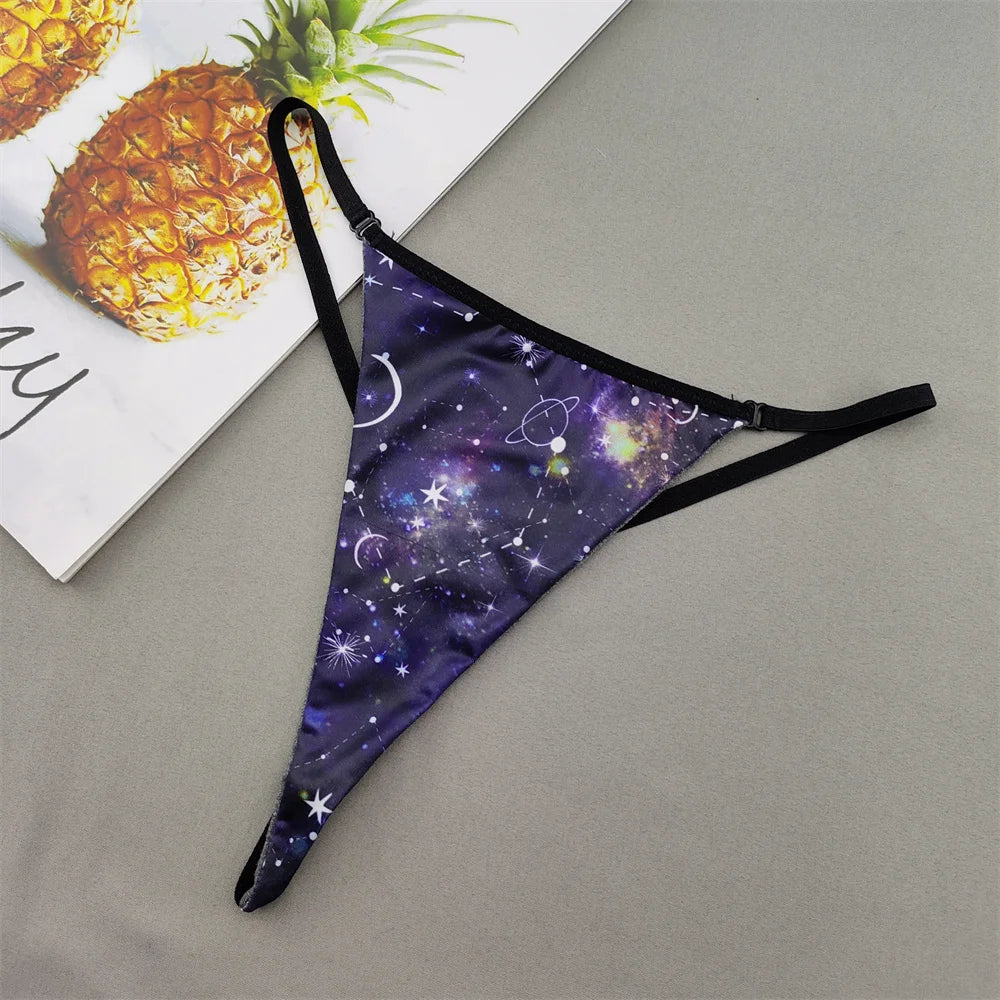 Perizoma sexy a due strati in cotone con schiena a T, da donna, a vita bassa, con stampa zebra/serpente/leopardo, senza cuciture