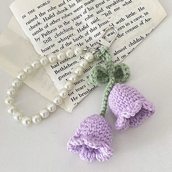 Portachiavi artigianale a fiore all’uncinetto – handmade keychain crochet floral charm