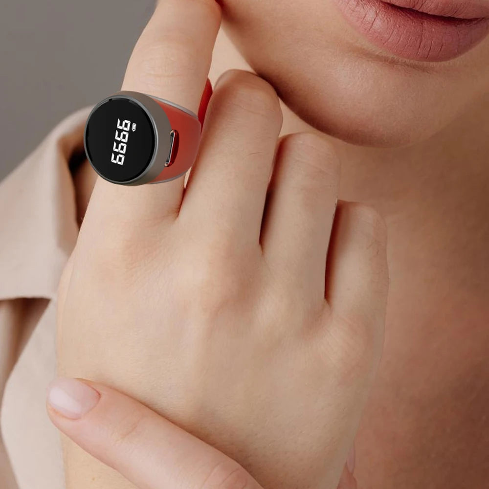Contatore Digitale da Dito con Schermo OLED Impermeabile – Clicker Elettronico per Uncinetto e Maglia