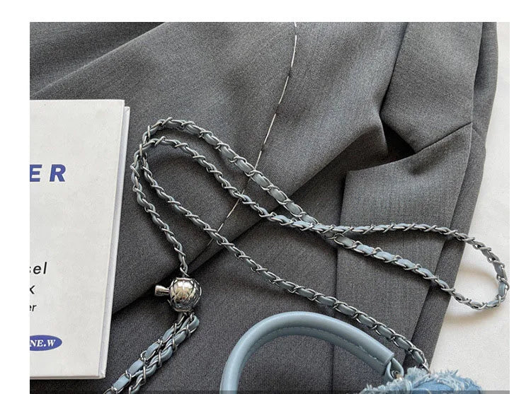 Borsa in Jeans Donna Stile Fashion – Spalla e Tracolla, Design Sfrangiato 2025