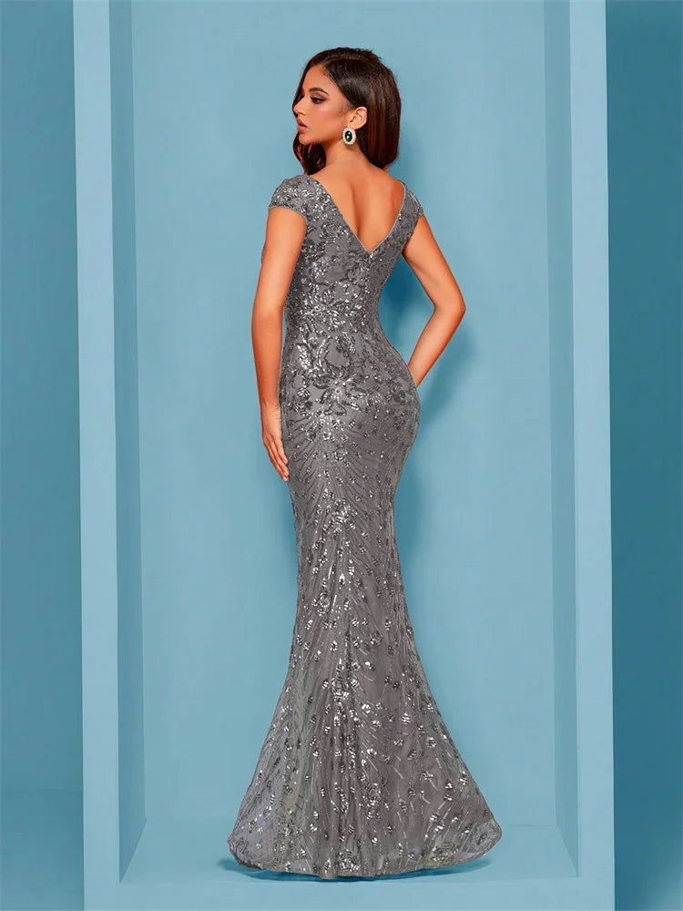 Abito Mylly Lungo Elegante – Dress Cerimonia con Paillettes per Damigelle e 18°